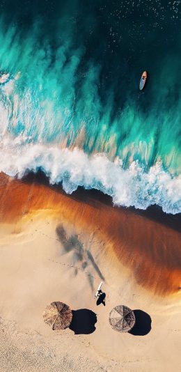 手机壁纸-沙滩和海水