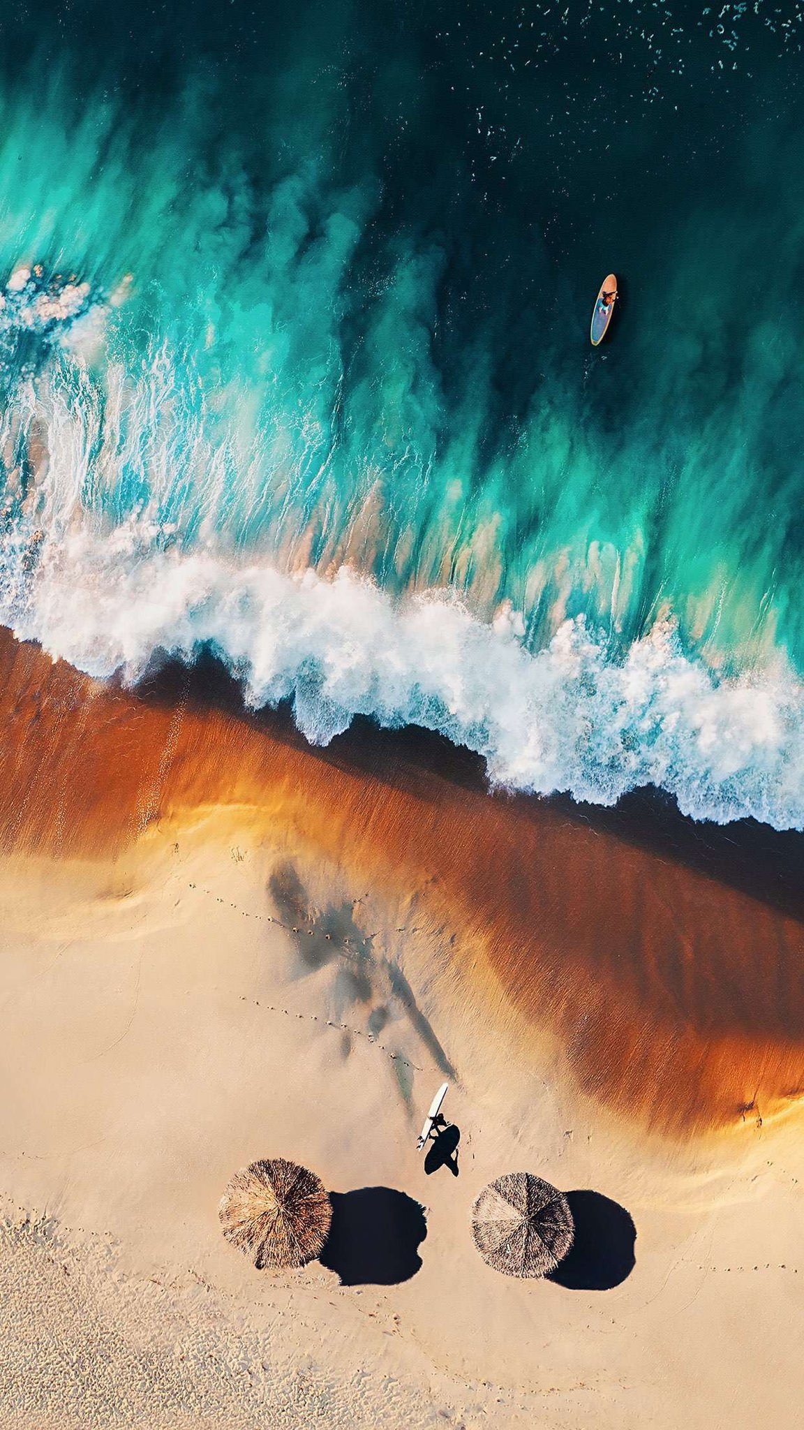 手机壁纸-沙滩和海水