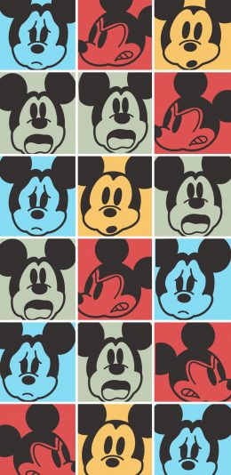 米奇 平铺 表情 色彩 迪士尼 苹果手机高清壁纸 1125x2436