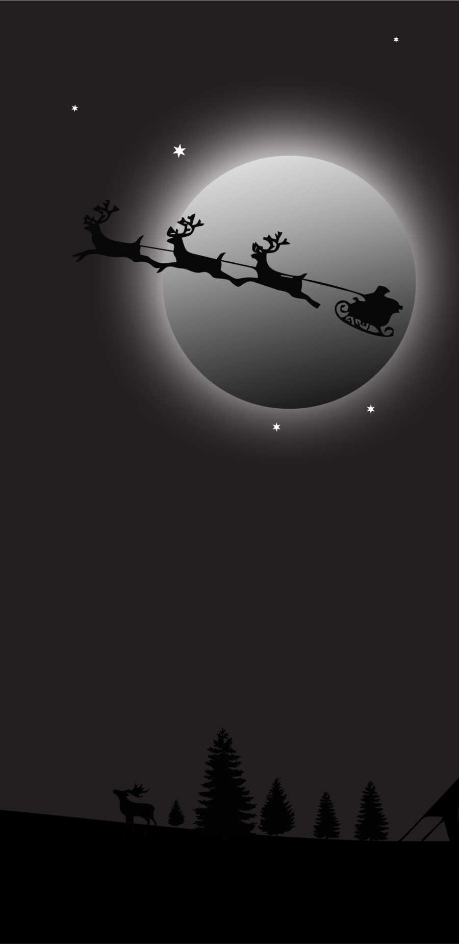 圣诞节黑夜动漫手机壁纸（2960×1440）2K