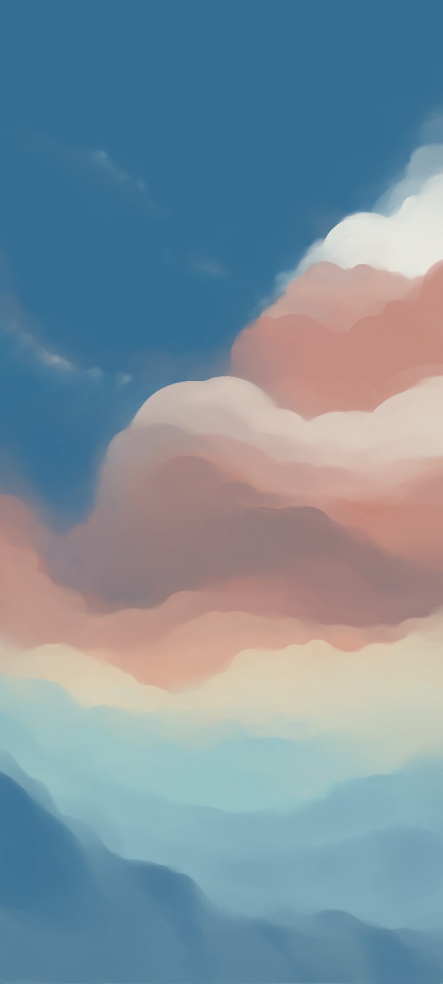 蓝色天空 云 风景 设计 手机壁纸