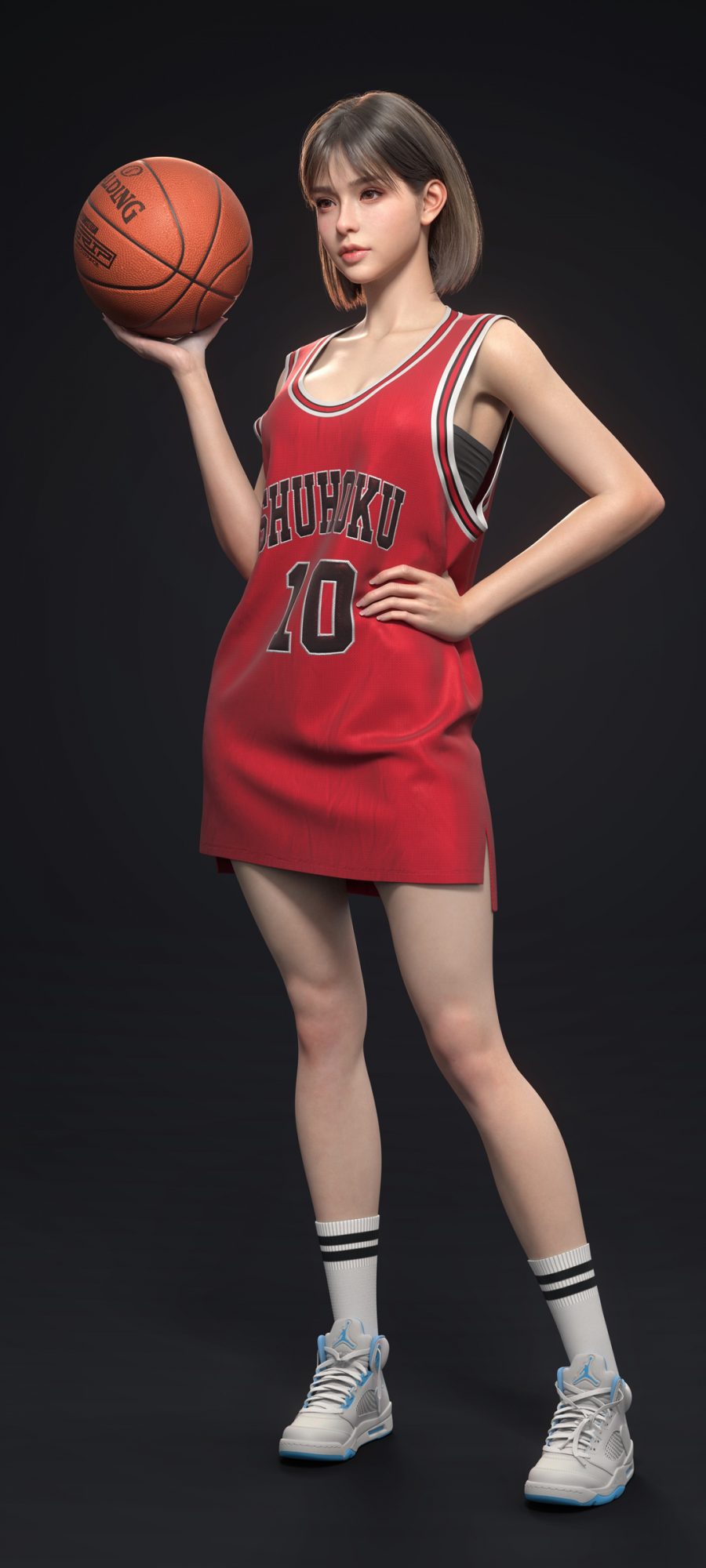 3D 帅气美女 灌篮高手 卢静赤木晴子 球服 篮球手机壁纸图片