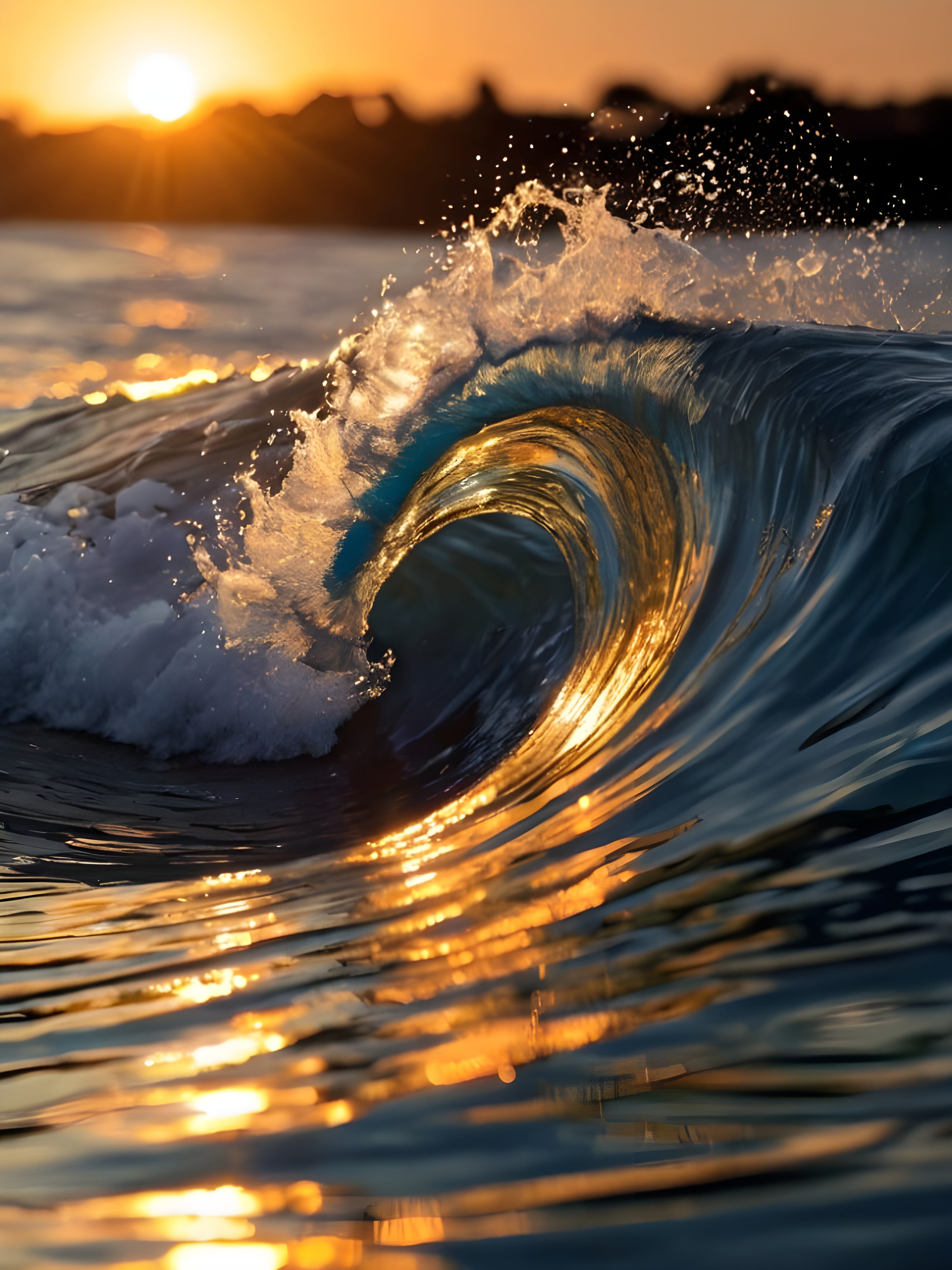 海浪 水花 手机壁纸