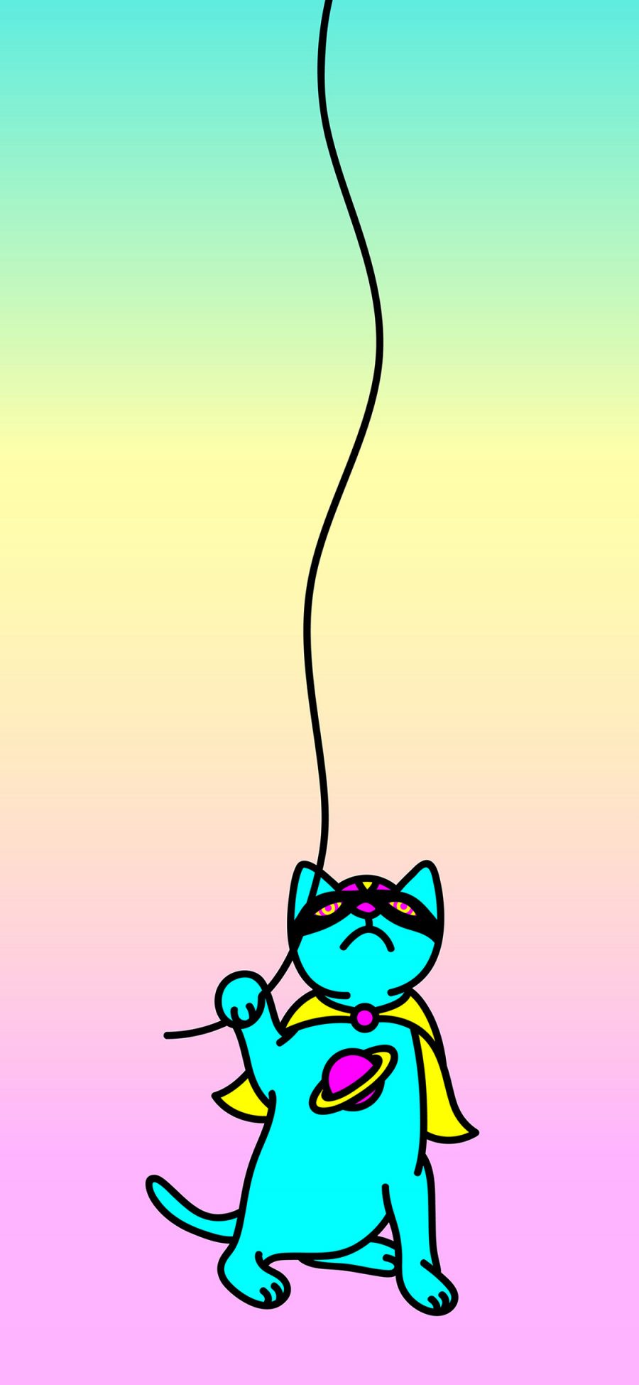 [2436×1125]Blissman插画 YandB作品 猫咪 苹果手机动漫壁纸图片