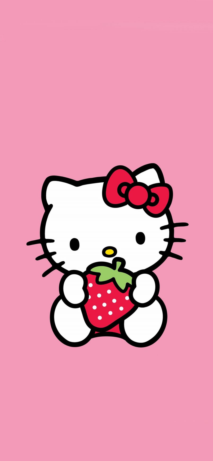 [2436×1125]Hello Kitty 粉 卡通 草莓 苹果手机动漫壁纸图片