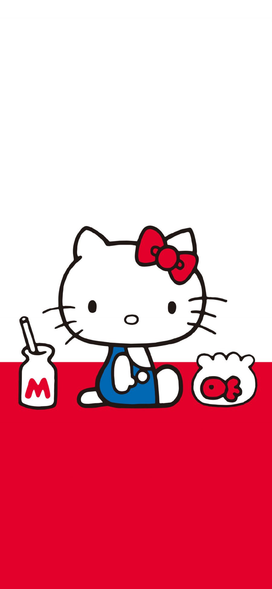 [2436×1125]Hello Kitty 红色 凯特猫 日本 动画 苹果手机动漫壁纸图片