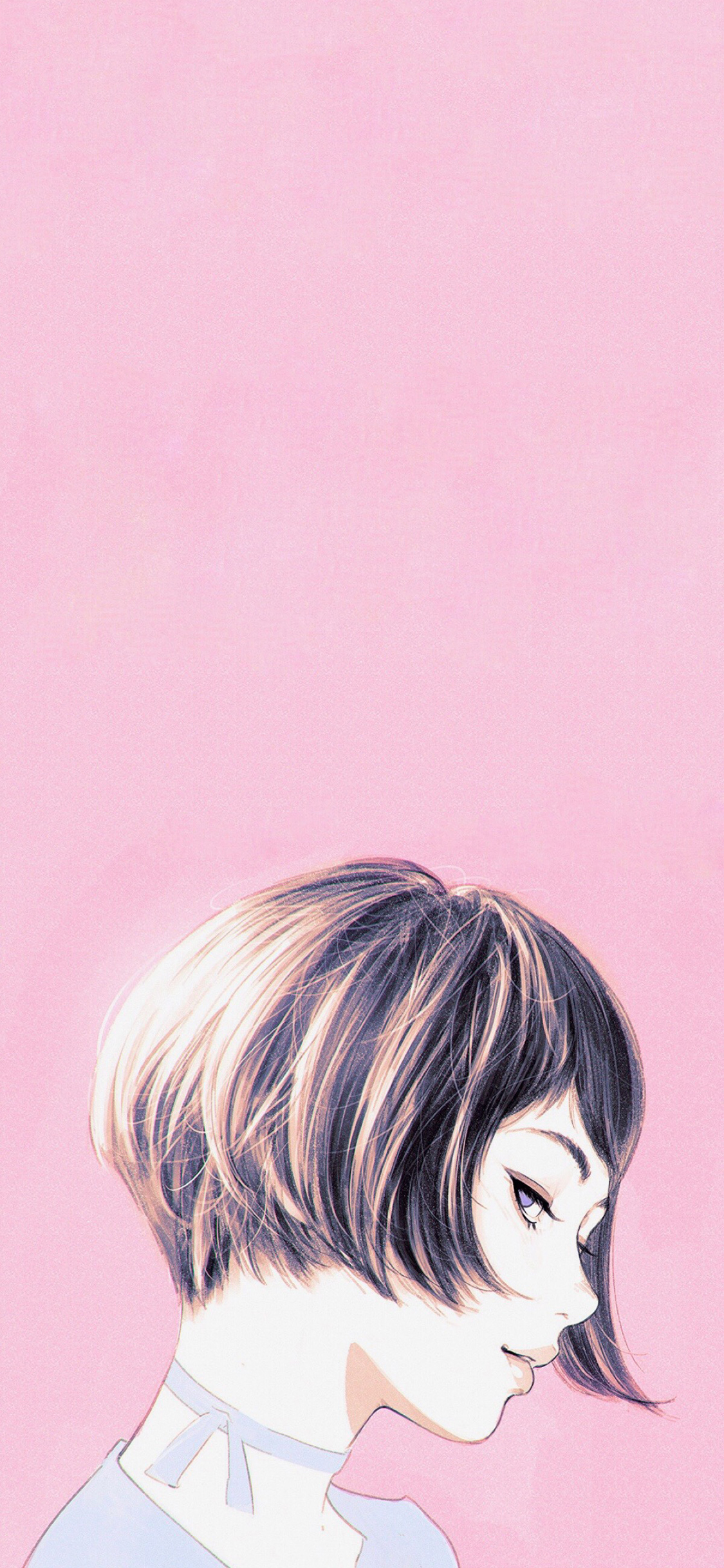 [2436×1125]IIya Kuvshinov插画 短发 少女 苹果手机动漫壁纸图片