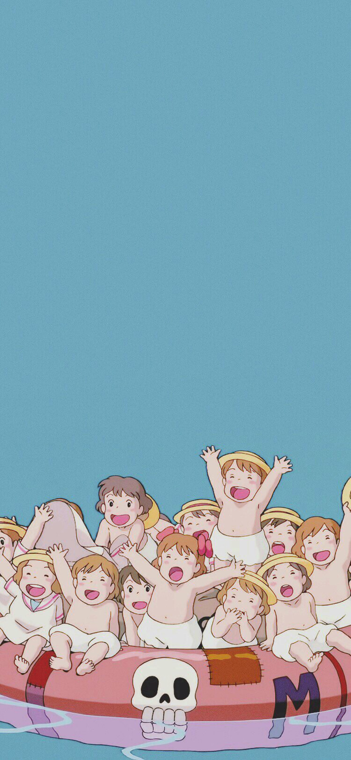 [2436×1125]Q版 动漫 海贼王 草帽 苹果手机动漫壁纸图片