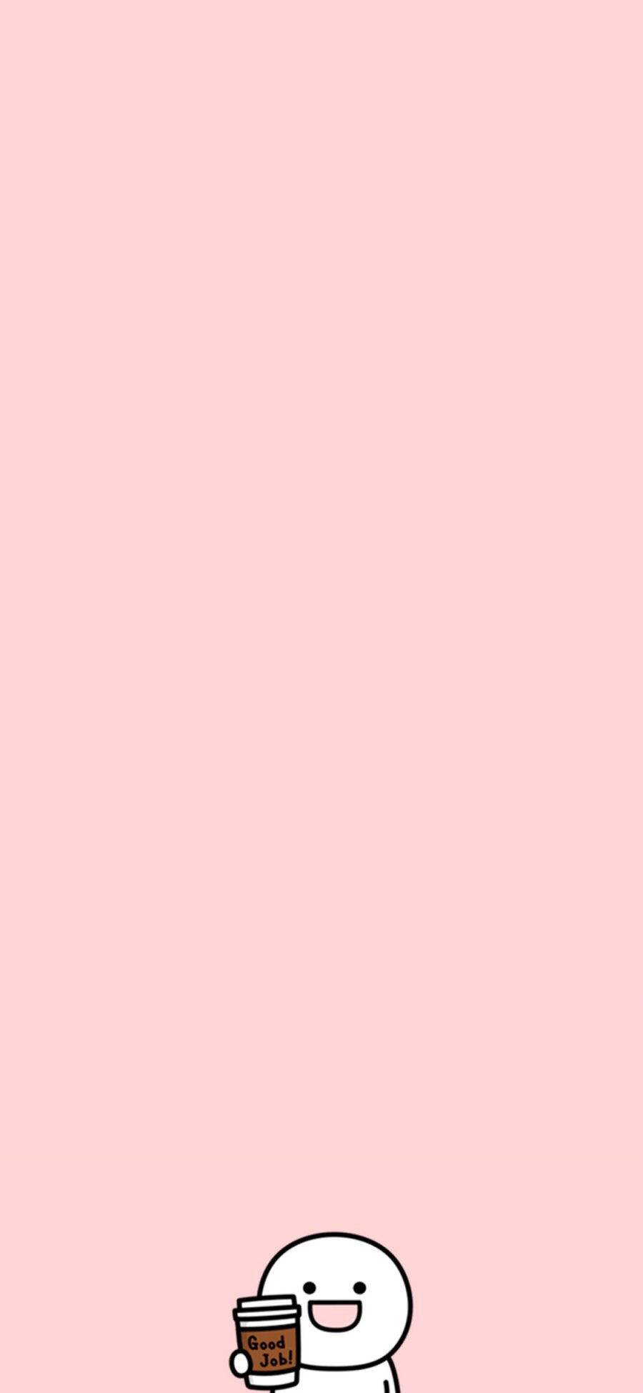 [2436×1125]good job 干得好 小人 可爱 粉色 苹果手机动漫壁纸图片