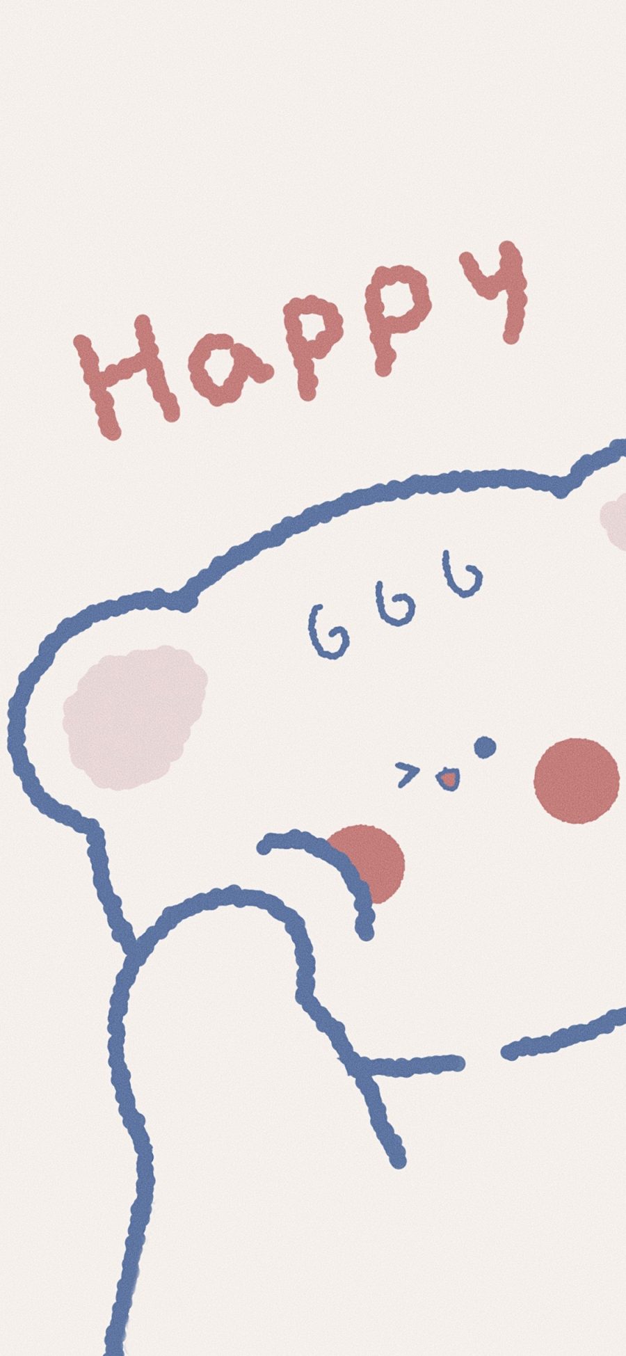 [2436×1125]happy 熊 可爱 卡通 苹果手机动漫壁纸图片