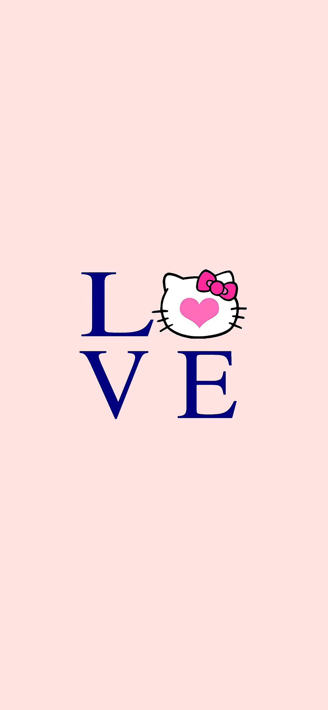 [2436×1125]hello Kitty  凯特猫 粉色 LOVE 苹果手机动漫壁纸图片
