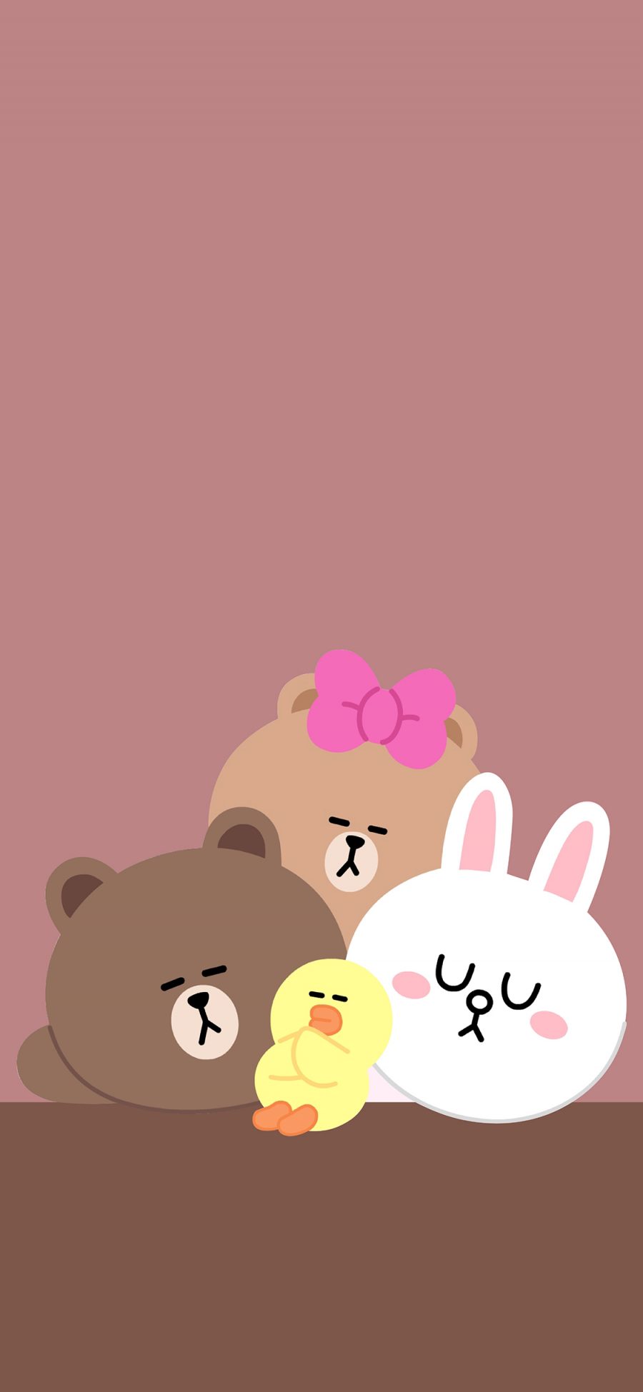 [2436×1125]line friends 动画 布朗熊 可妮兔 萨莉鸡 可爱 苹果手机动漫壁纸图片