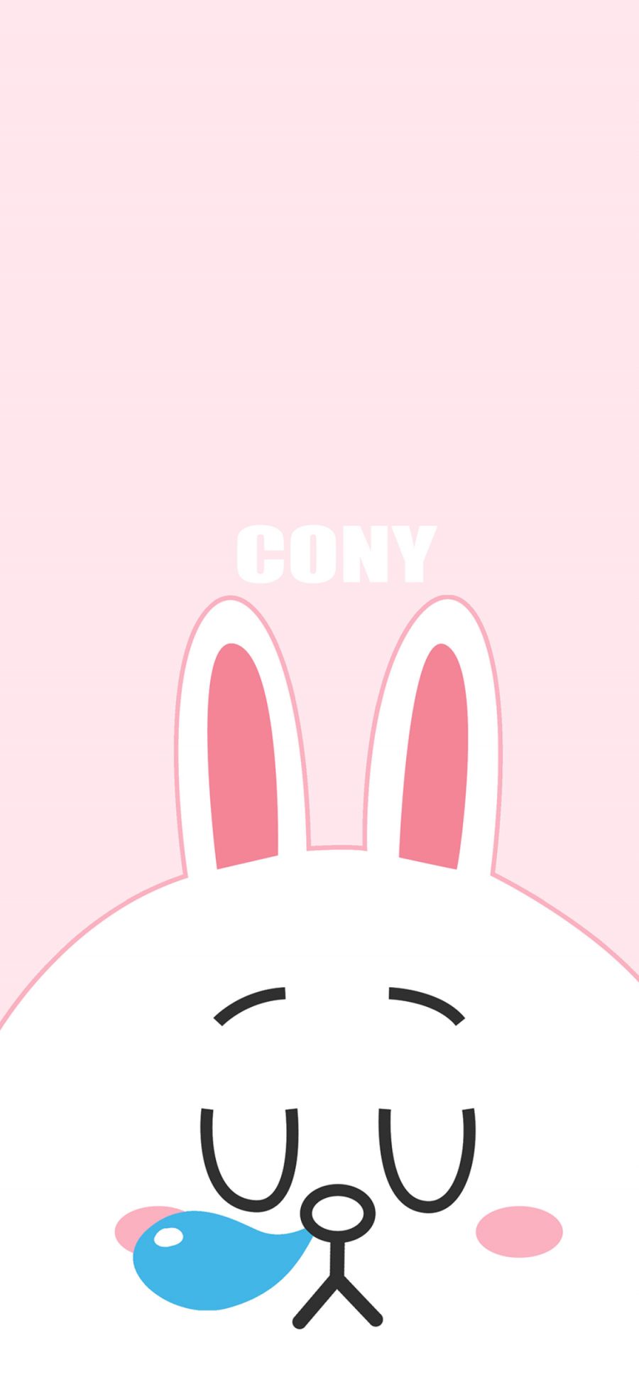 [2436×1125]line friends 可妮兔 卡通 可爱 粉色 瞌睡 苹果手机动漫壁纸图片