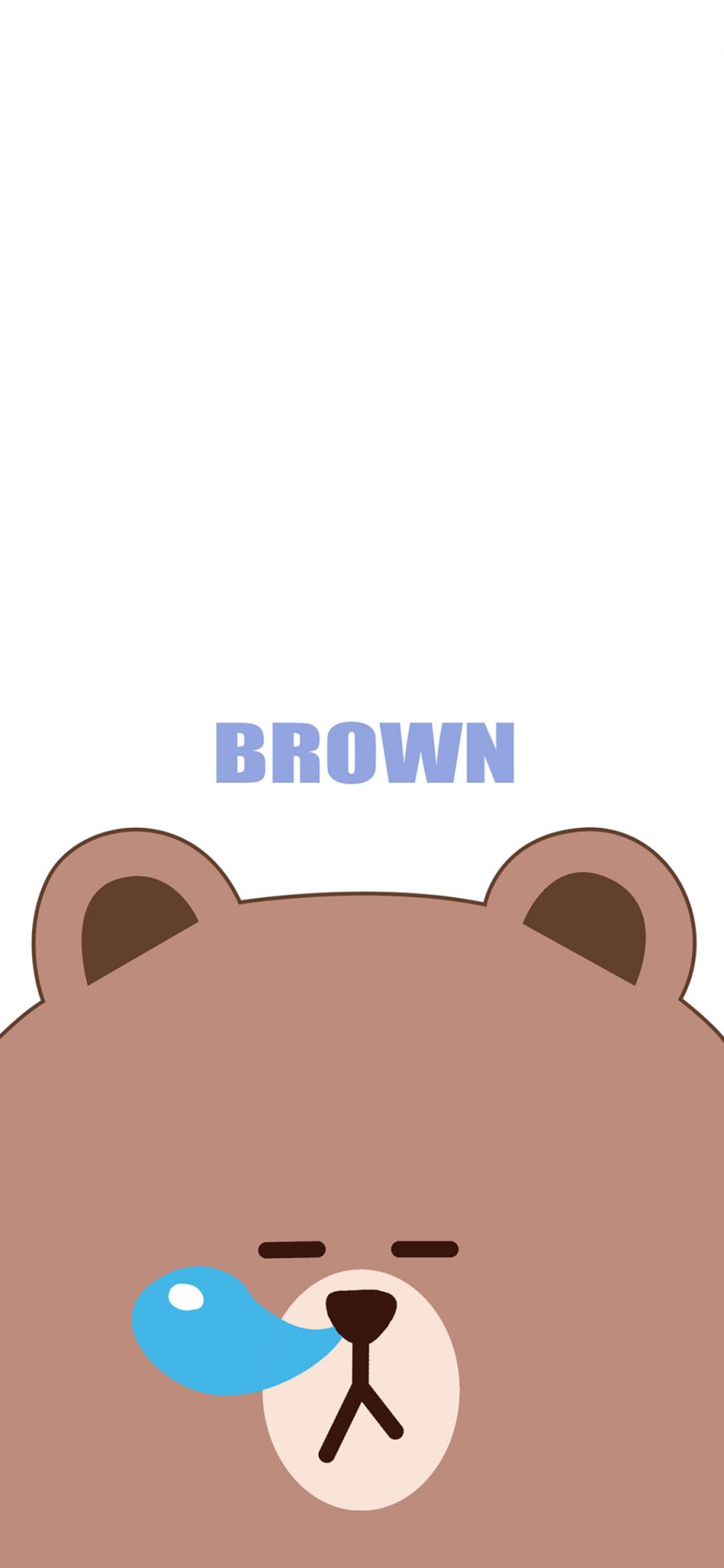 [2436×1125]line friends 布朗熊 卡通 可爱 瞌睡 苹果手机动漫壁纸图片
