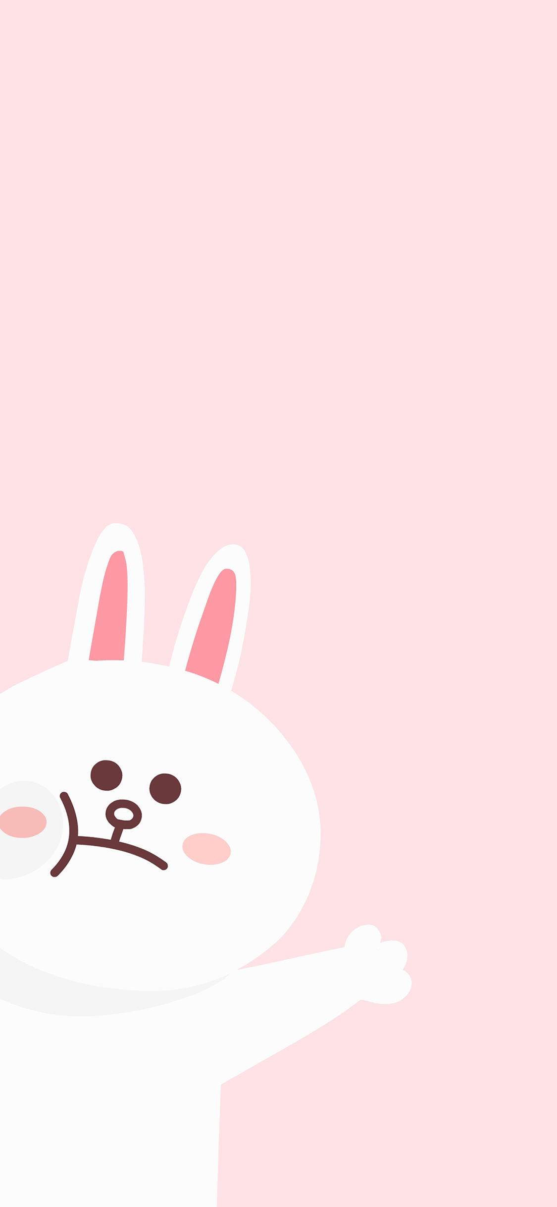 [2436×1125]line 可爱 卡通 可妮兔 粉色 苹果手机动漫壁纸图片