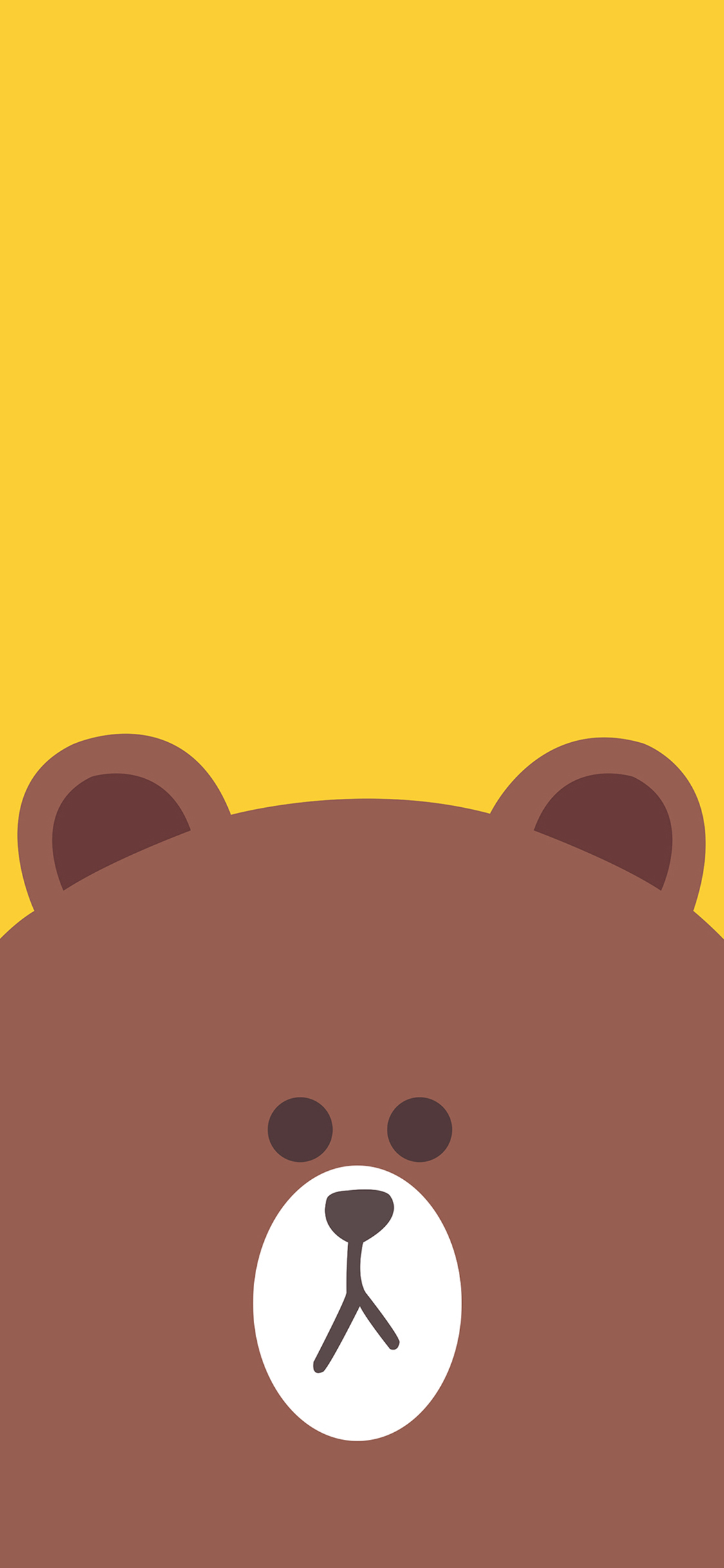 [2436×1125]line 布朗熊 棕色 卡通 动漫 苹果手机动漫壁纸图片