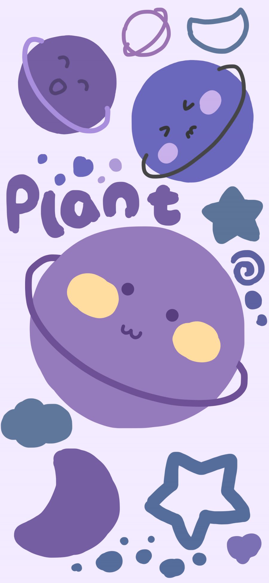 [2436×1125]plant 星球 卡通 紫 苹果手机动漫壁纸图片