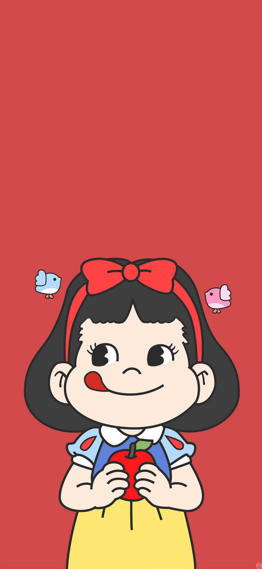 [2436×1125]不二家 甜妞 红色 白雪公主 可爱 卡通 苹果手机动漫壁纸图片