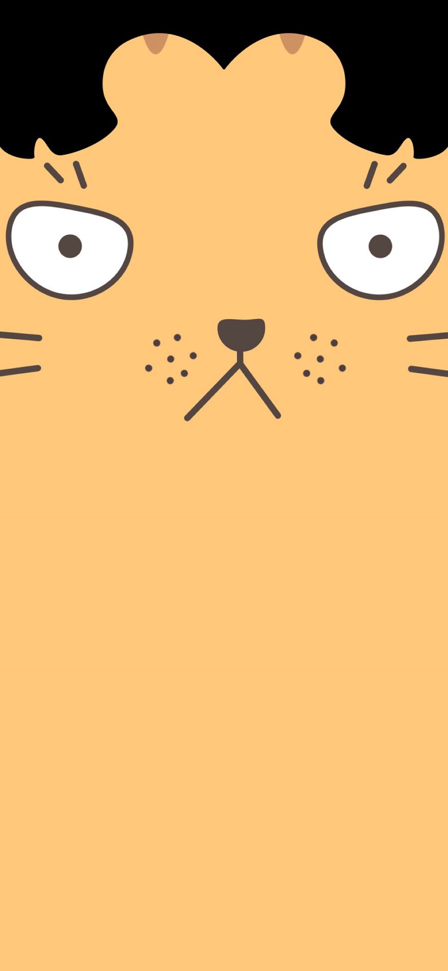 [2436×1125]中分 刘海 卡通 可爱 猫咪 喵星人 苹果手机动漫壁纸图片
