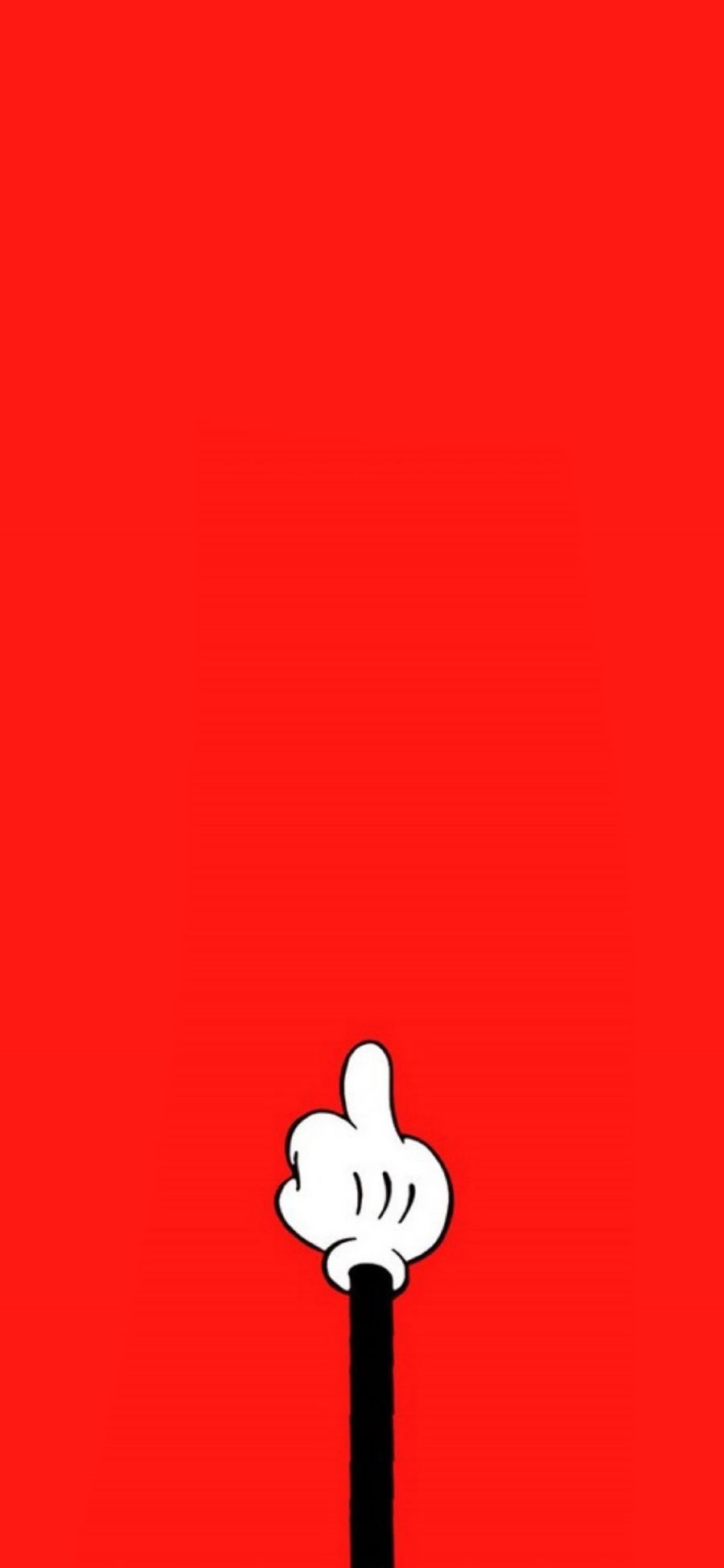 [2436×1125]中指 卡通 米奇 红色 动画 苹果手机动漫壁纸图片
