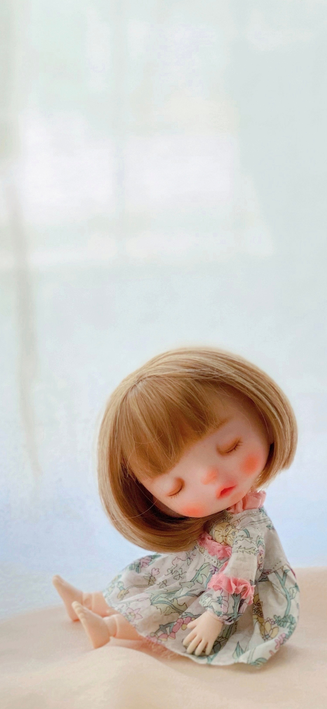 [2436×1125]人偶 短发 粘土人 可爱 blythe 苹果手机动漫壁纸图片