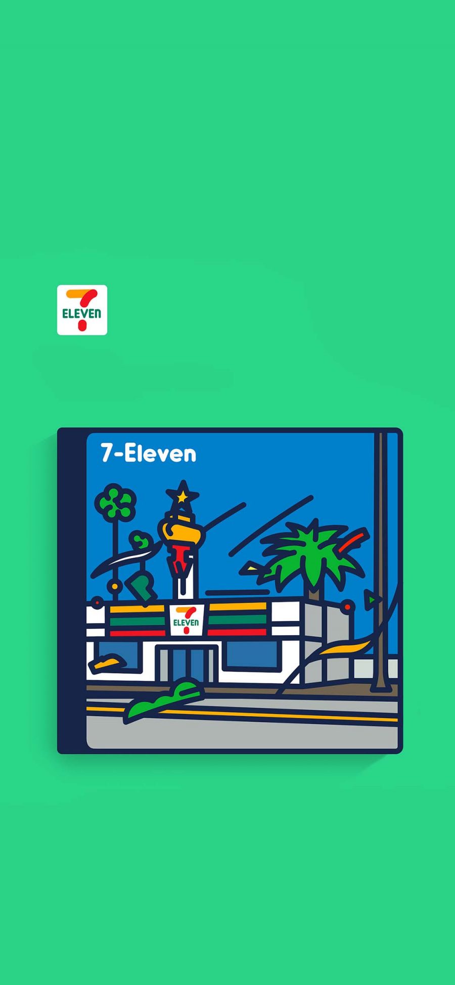 [2436×1125]便利商店 插图 7 eleven 苹果手机动漫壁纸图片