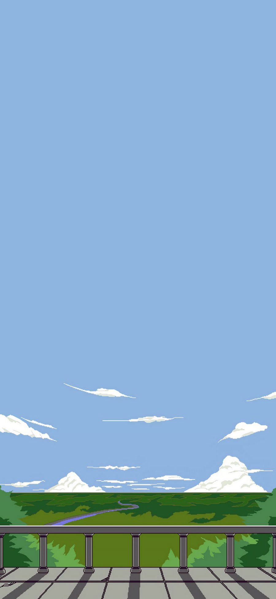 [2436×1125]像素 插图 风景 山峰 云朵（取自微博：Wallpaper收藏家） 苹果手机动漫壁纸图片