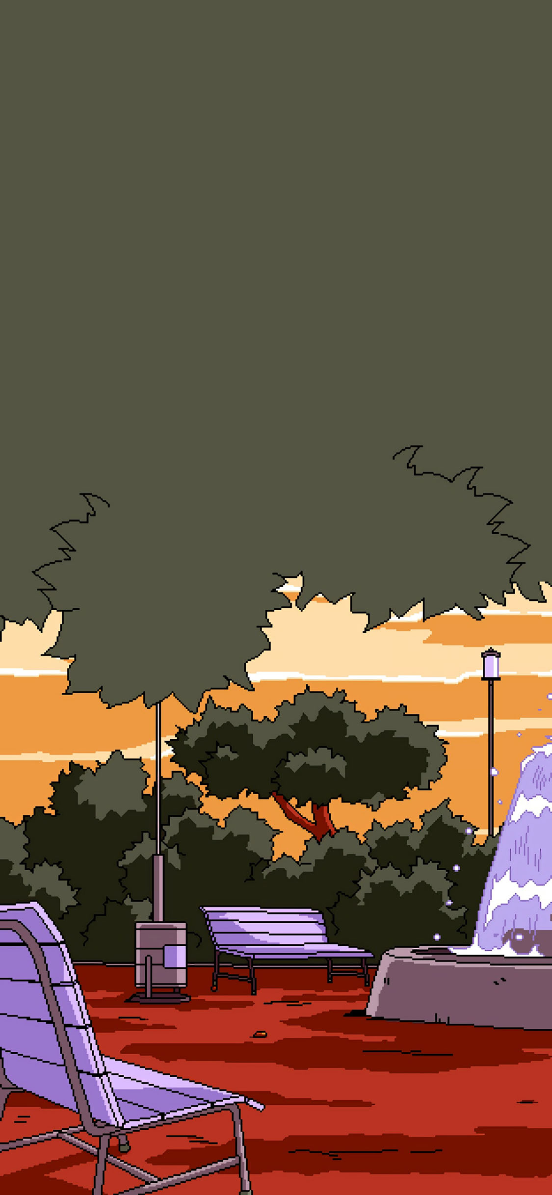 [2436×1125]像素 插图 风景 绿叶（取自微博：Wallpaper收藏家） 苹果手机动漫壁纸图片