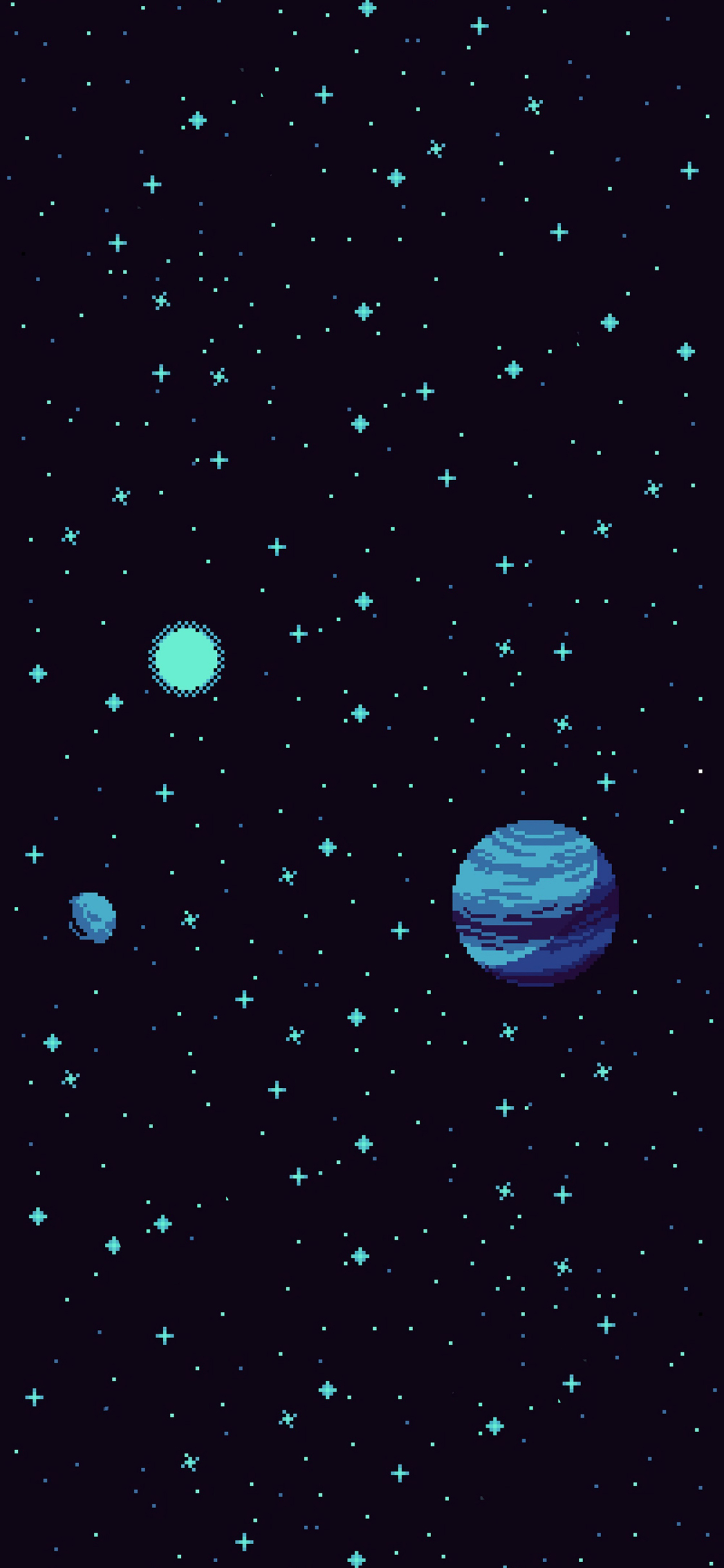[2436×1125]像素风 宇宙 太空 星球 苹果手机动漫壁纸图片