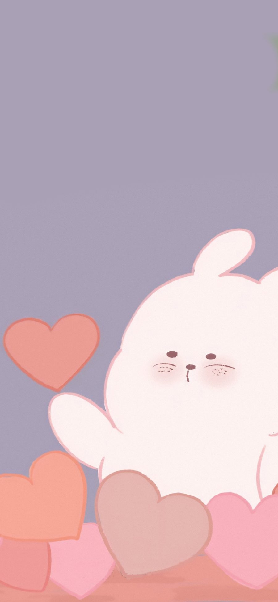 [2436×1125]兔子 可爱 爱心 卡通 苹果手机动漫壁纸图片
