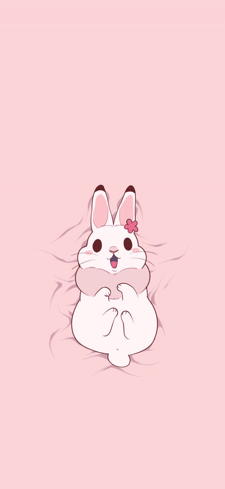 [2436×1125]兔子 粉色 可爱 萌 苹果手机动漫壁纸图片