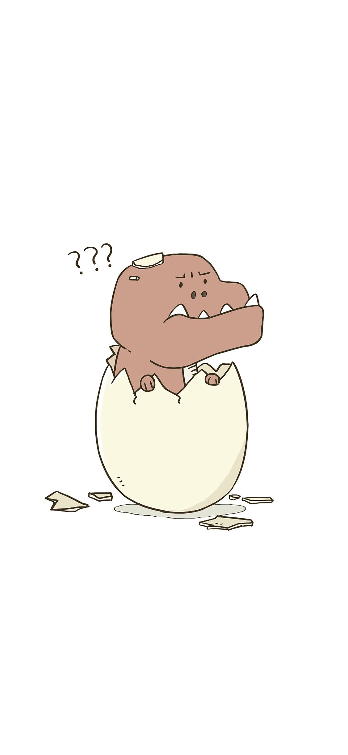 [2436×1125]创意 简笔画 ？ 小恐龙 苹果手机动漫壁纸图片