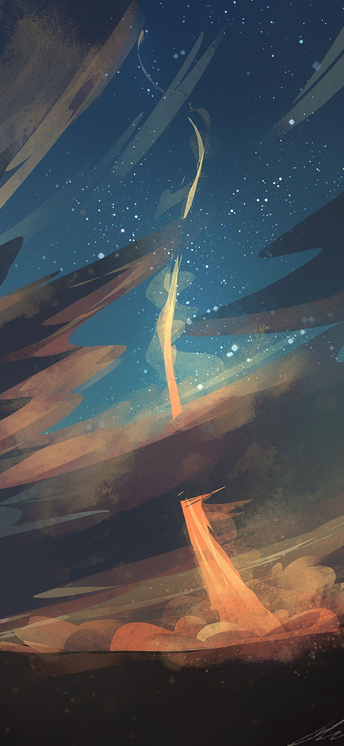 [2436×1125]动漫 场景 星空 唯美 苹果手机动漫壁纸图片