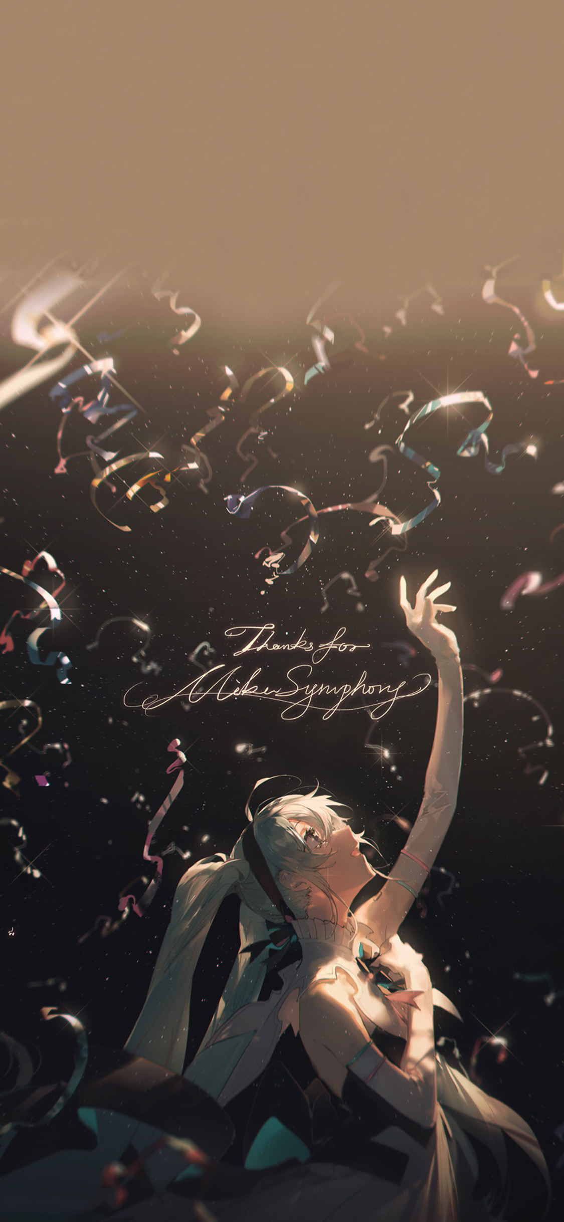 [2436×1125]动漫 少女 初音未来 梦幻 苹果手机动漫壁纸图片