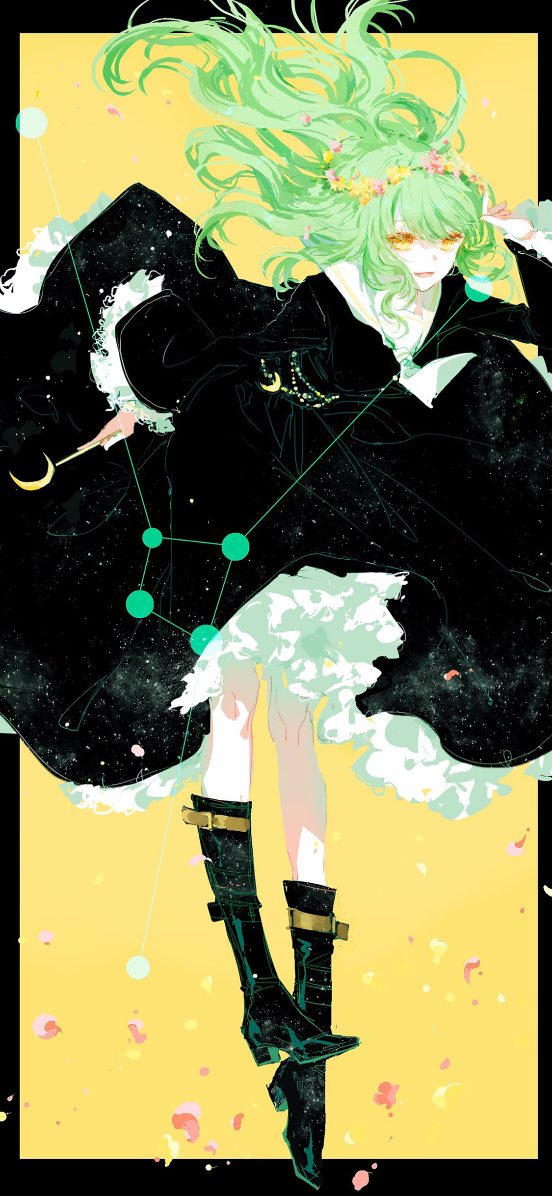 [2436×1125]动漫少女 星座 同人 巨蟹座 苹果手机动漫壁纸图片