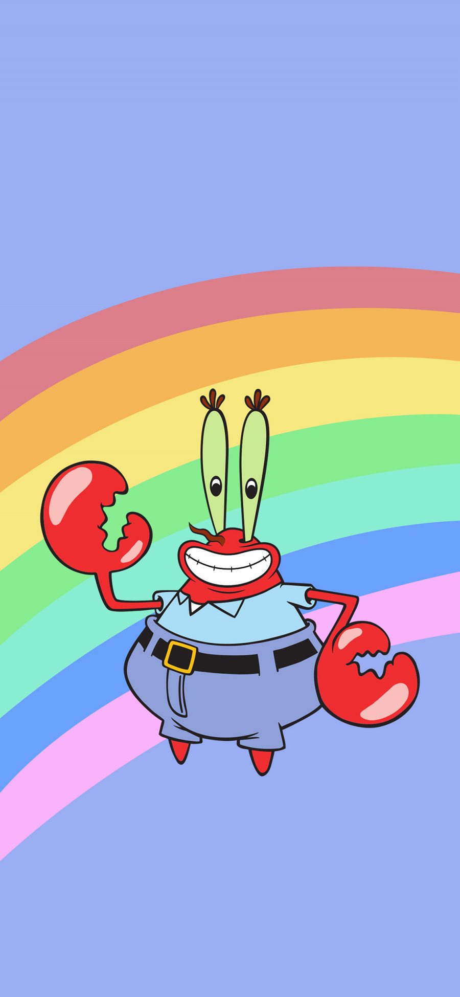 [2436×1125]动画 海绵宝宝 蟹老板 彩虹 苹果手机动漫壁纸图片
