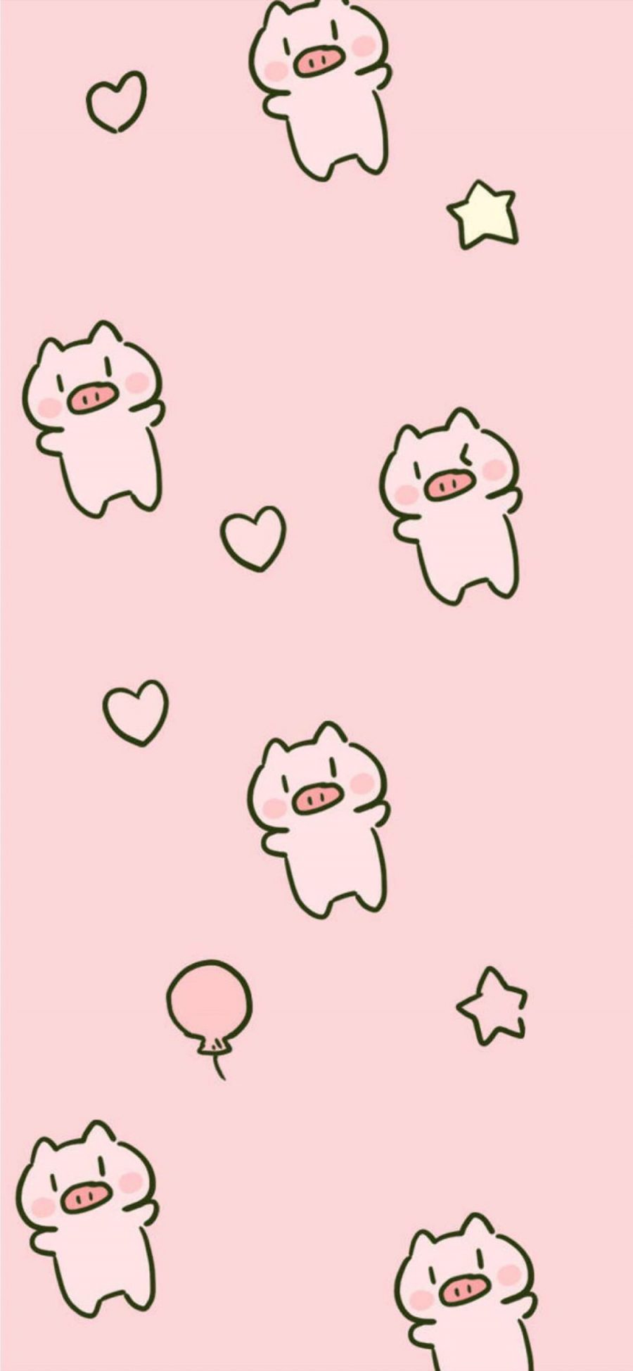 [2436×1125]卡通 PP猪 粉色 平铺 苹果手机动漫壁纸图片