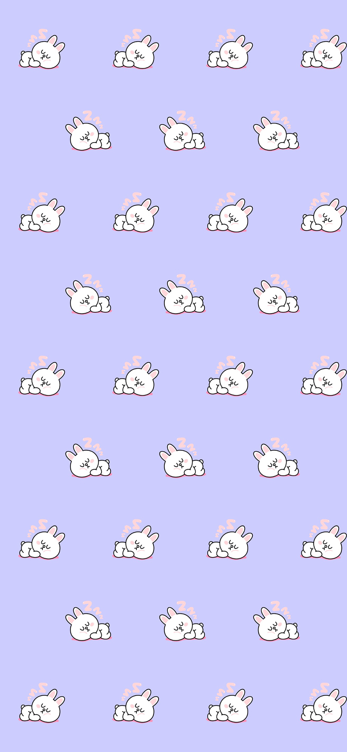[2436×1125]卡通 line 可妮兔 平铺 苹果手机动漫壁纸图片