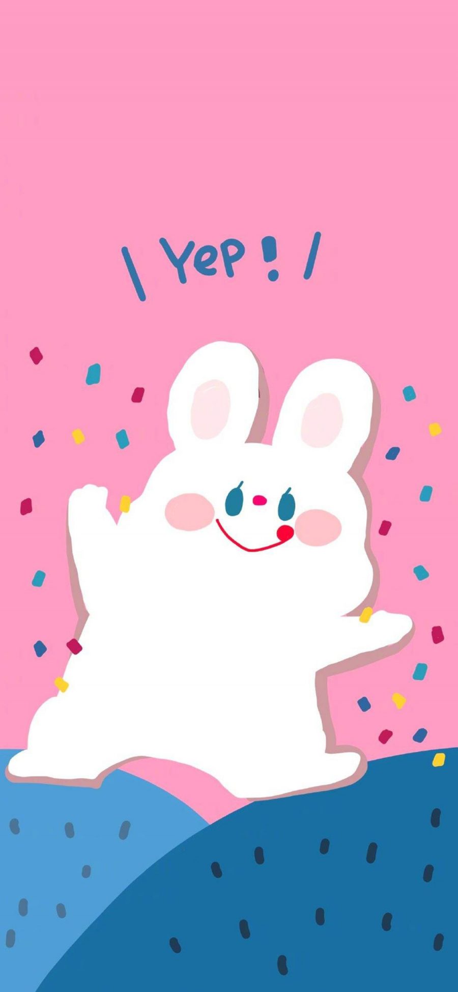 [2436×1125]卡通 兔子 yep 可爱 苹果手机动漫壁纸图片