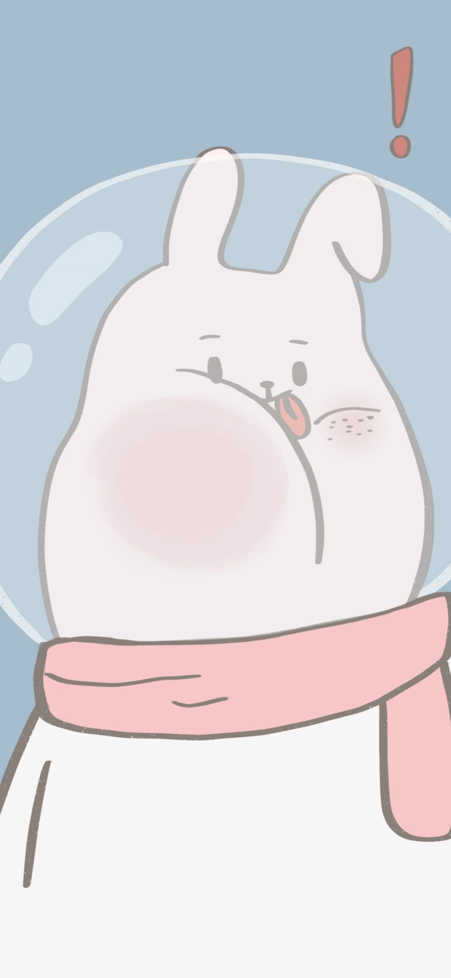 [2436×1125]卡通 兔子 围巾 可爱（取自微博：寄喜饼给你喔） 苹果手机动漫壁纸图片