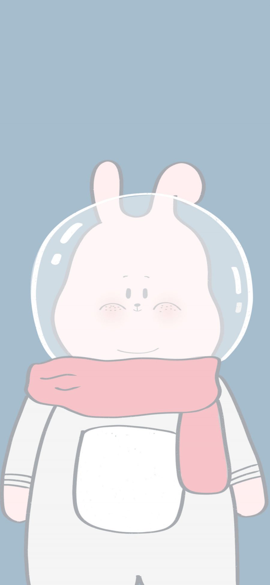 [2436×1125]卡通 小兔子 围巾 可爱（取自微博：寄喜饼给你喔） 苹果手机动漫壁纸图片
