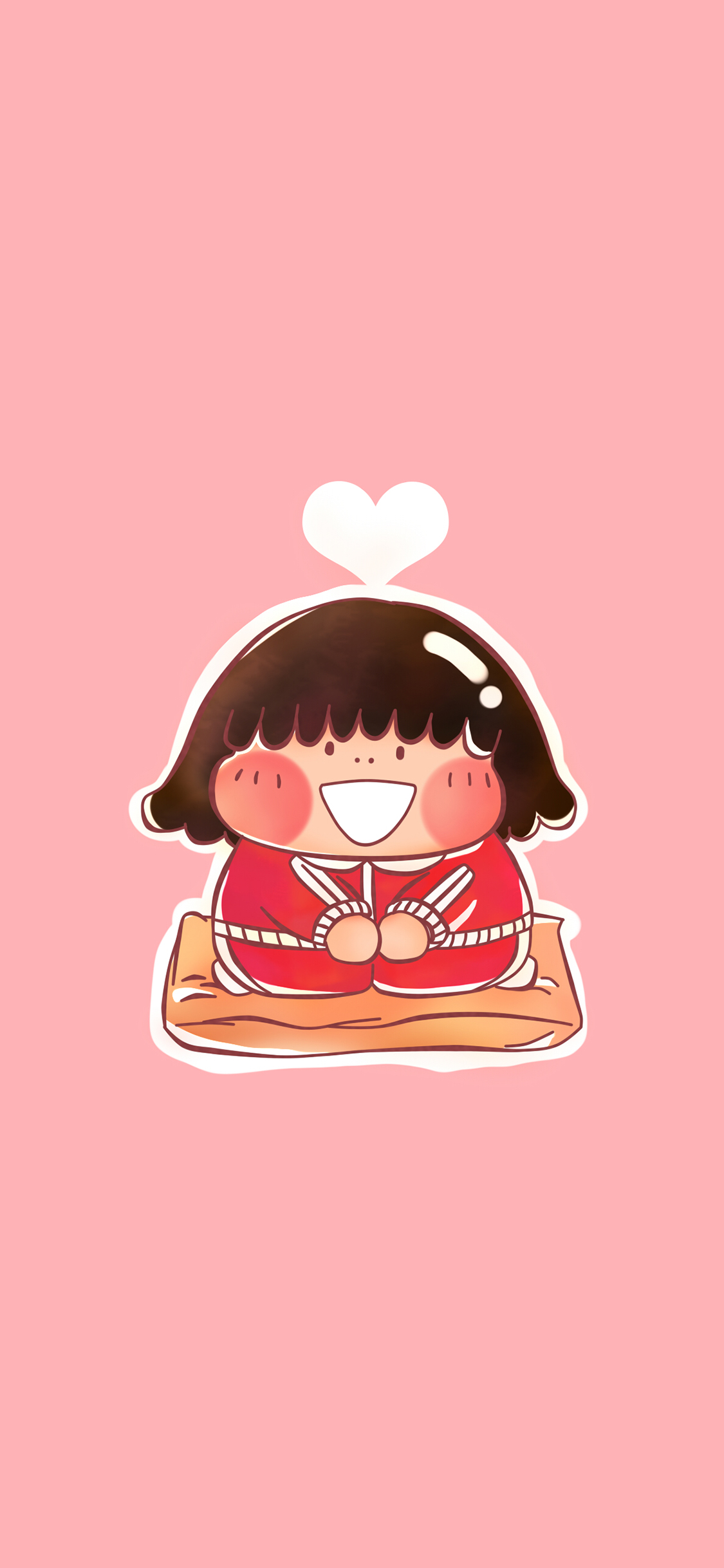 [2436×1125]卡通 小女孩 胖妞 可爱 苹果手机动漫壁纸图片