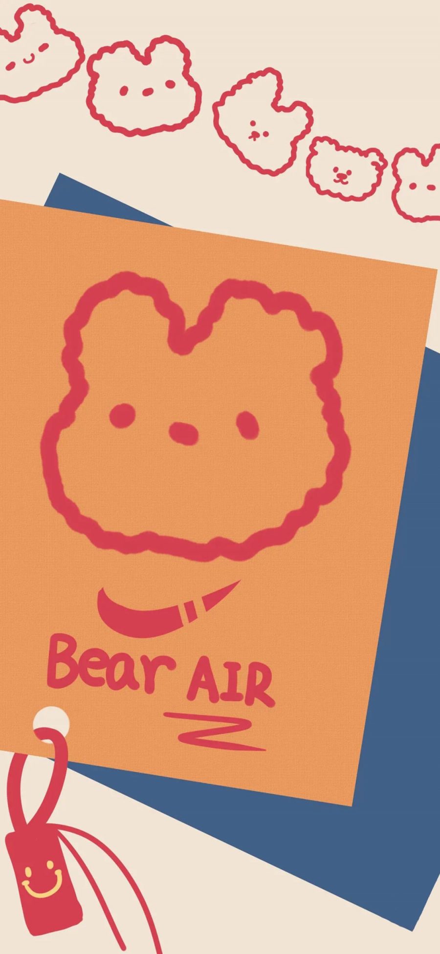 [2436×1125]卡通 小熊 Nike Bear Air 苹果手机动漫壁纸图片