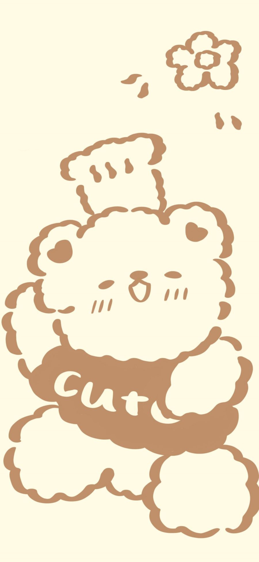 [2436×1125]卡通 小熊 cute 可爱 苹果手机动漫壁纸图片