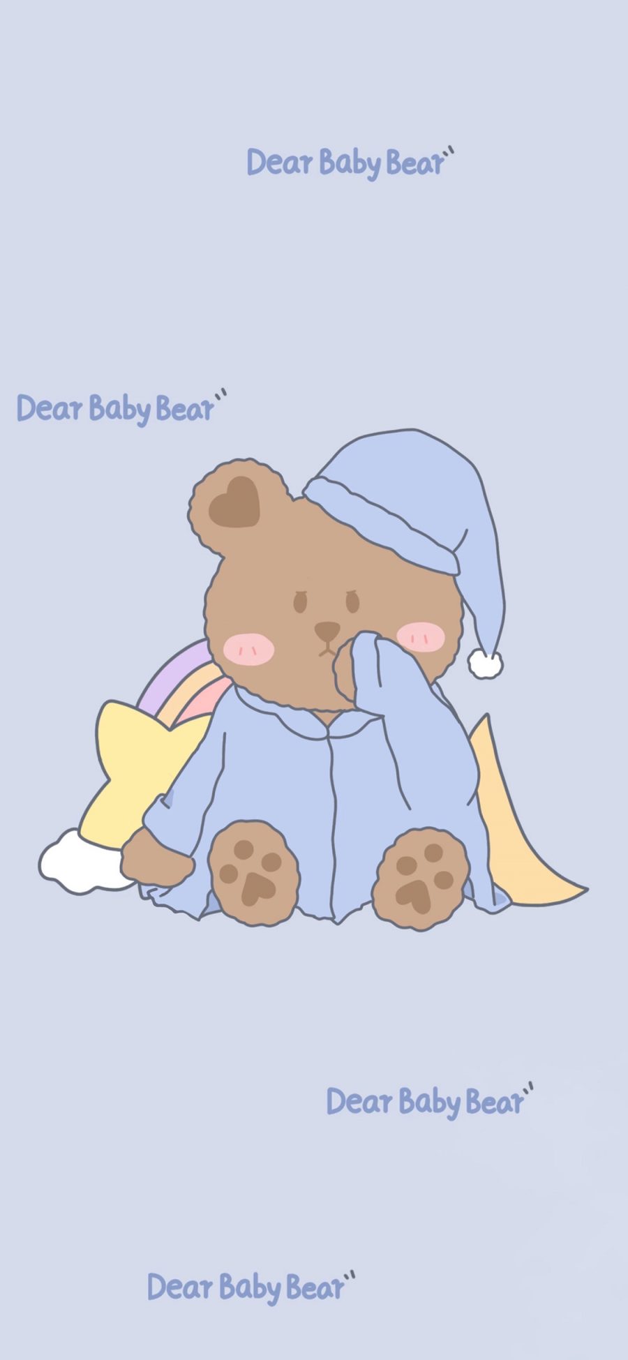 [2436×1125]卡通 小熊 dear baby bear 苹果手机动漫壁纸图片