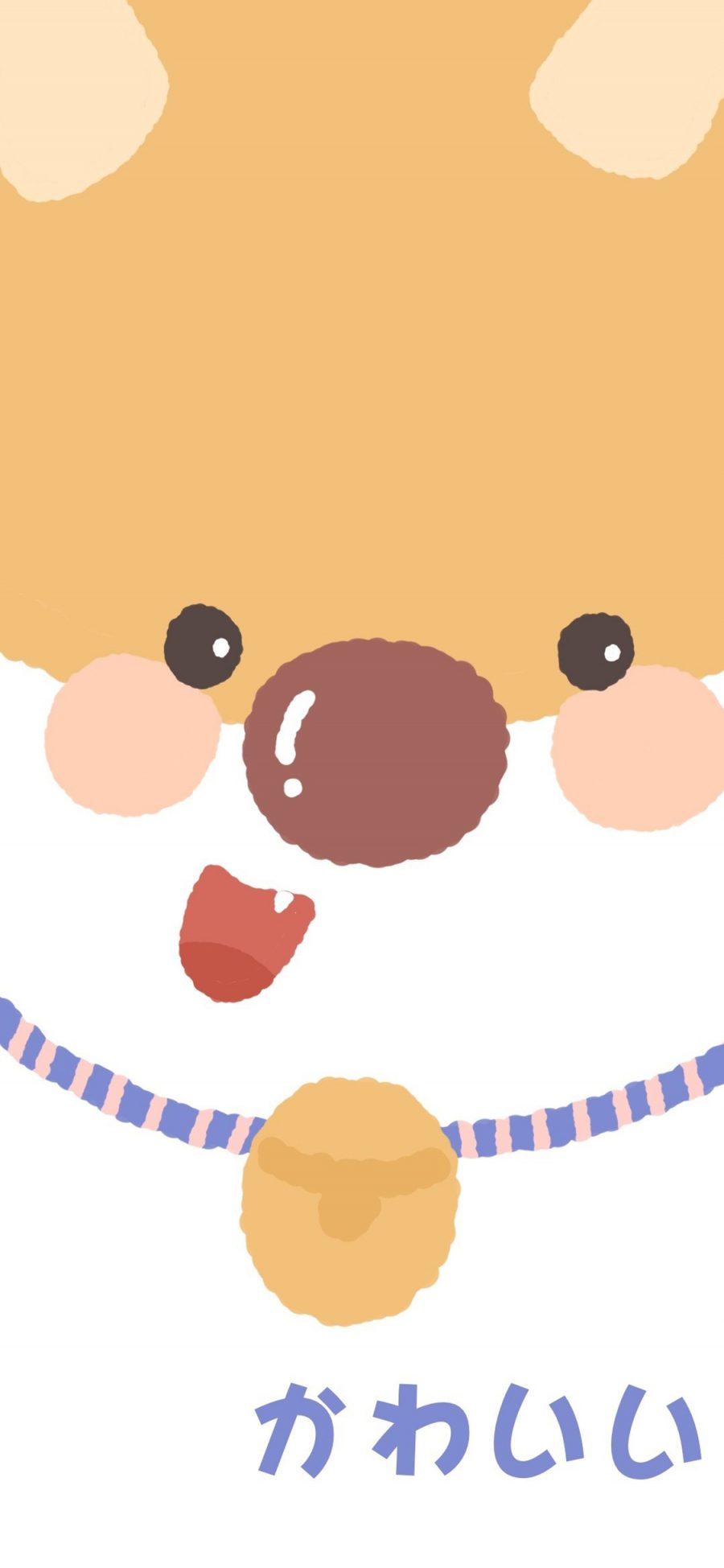 [2436×1125]卡通 柴犬 铃铛 可爱（取自微博：是谁偷吃了奶酪） 苹果手机动漫壁纸图片