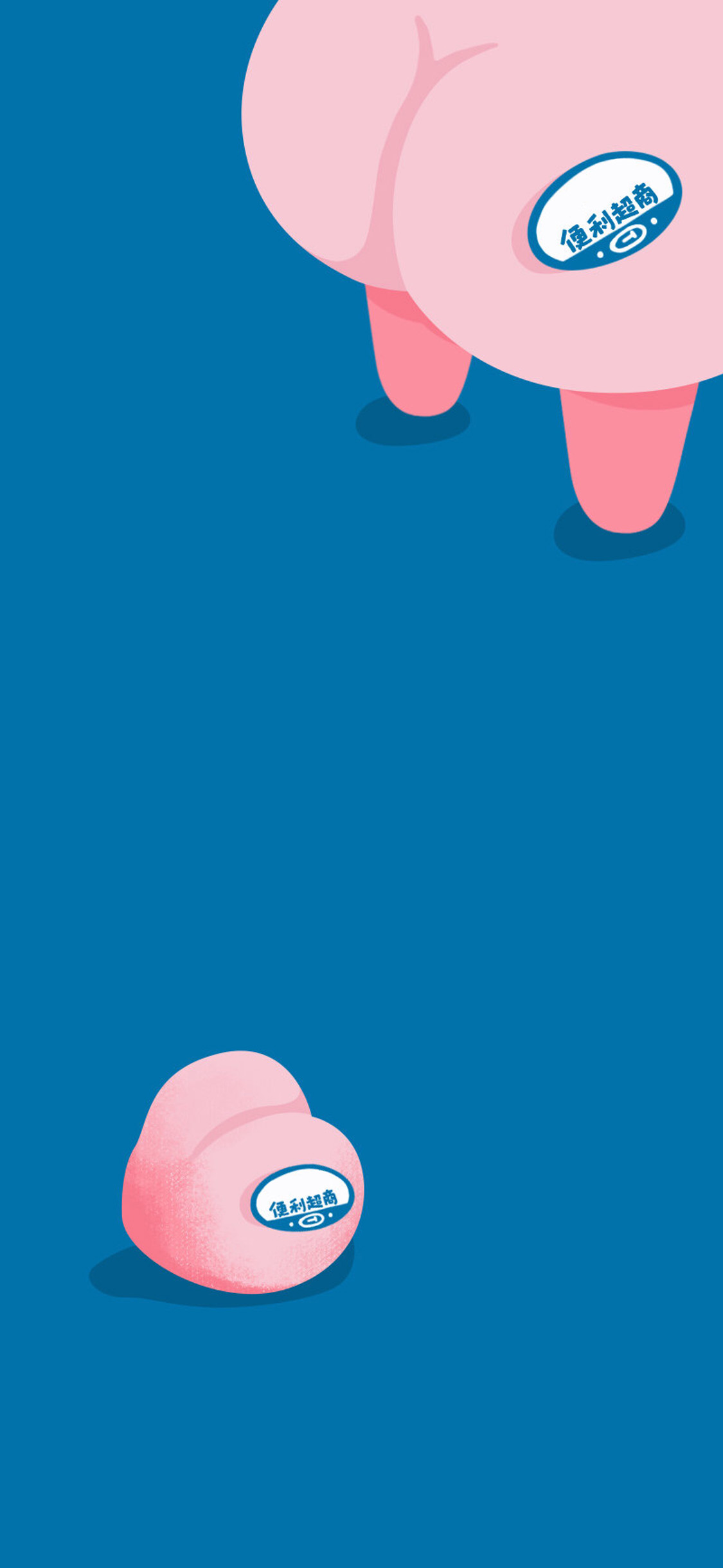 [2436×1125]卡通 桃子 便利超商 屁股 苹果手机动漫壁纸图片