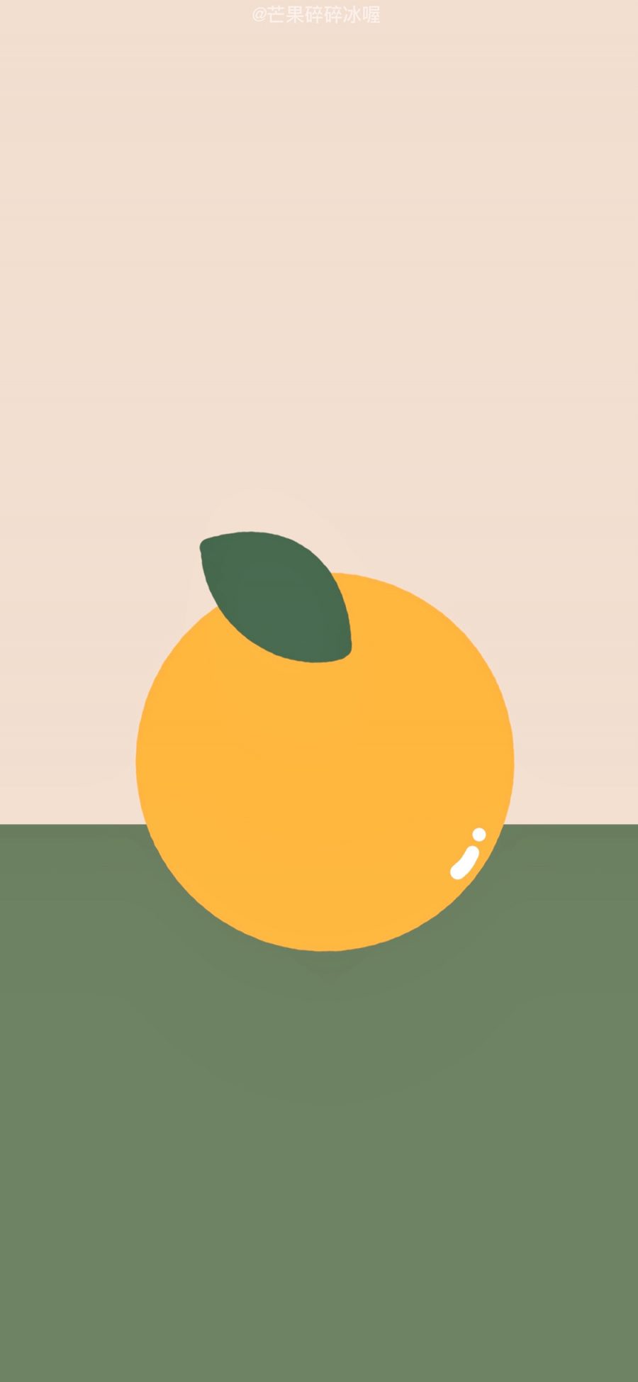[2436×1125]卡通 橘子 水果 橙色 苹果手机动漫壁纸图片