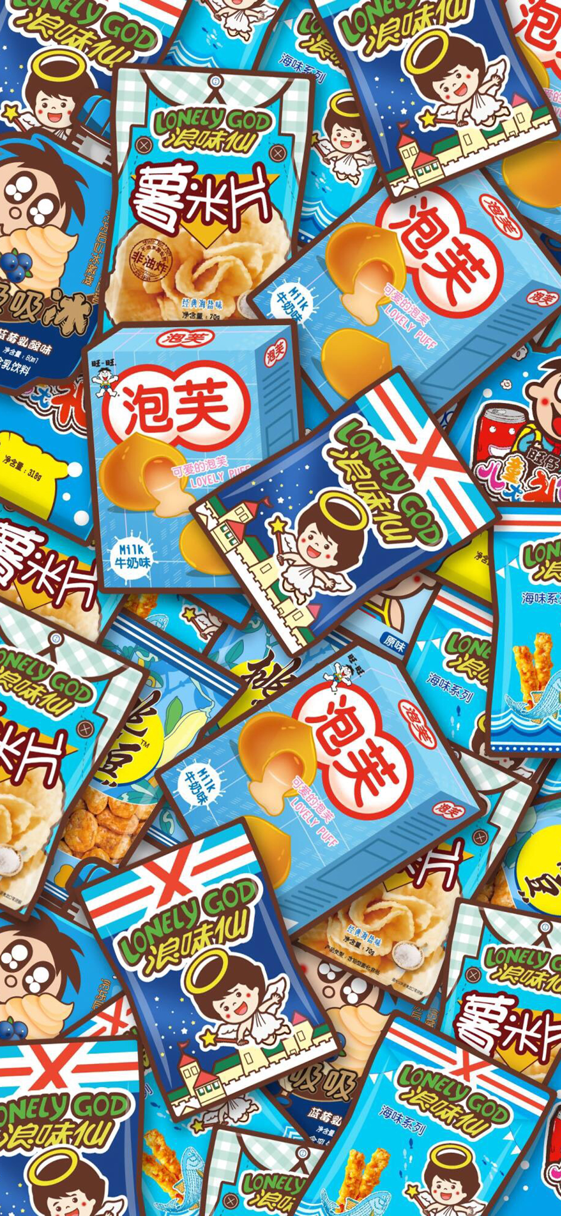 [2436×1125]卡通 浪味仙 零食 品牌 泡芙 苹果手机动漫壁纸图片