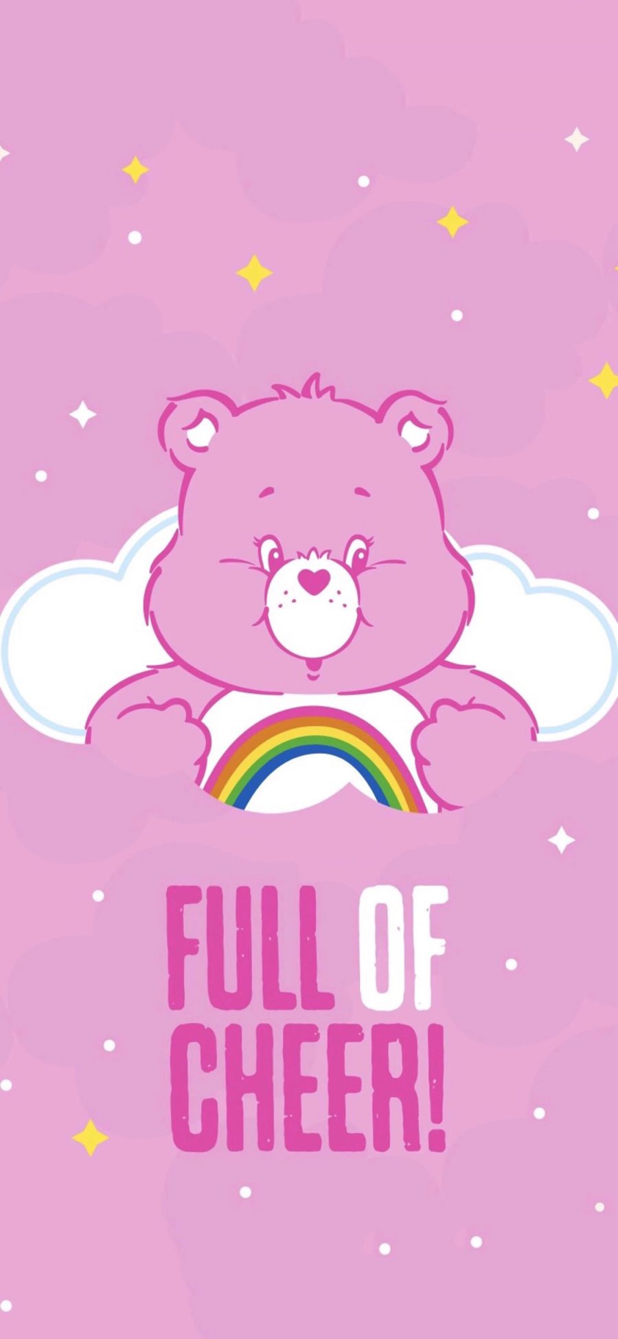 [2436×1125]卡通 爱心熊 彩虹熊 粉色 苹果手机动漫壁纸图片